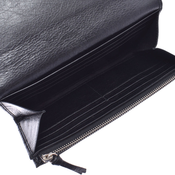 Balenciaga Money Black Leather Long Wallet - Picture 9 of 12